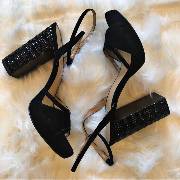 MICHAEL Michael Kors Shoes - Michael Kors Yoonie Black Suede Platform Heels 8.5